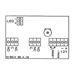 2139/4 - Tidsrele 12VDC - 0-60 Min, Reset, 2 x 10A Rele