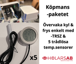 Temperatur pakke, 5 trådløse sensorer