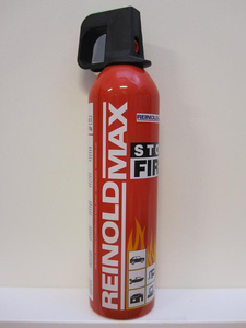 stopp-brannen-i-tide-med-slukkespray bildeserie. Bilde 1